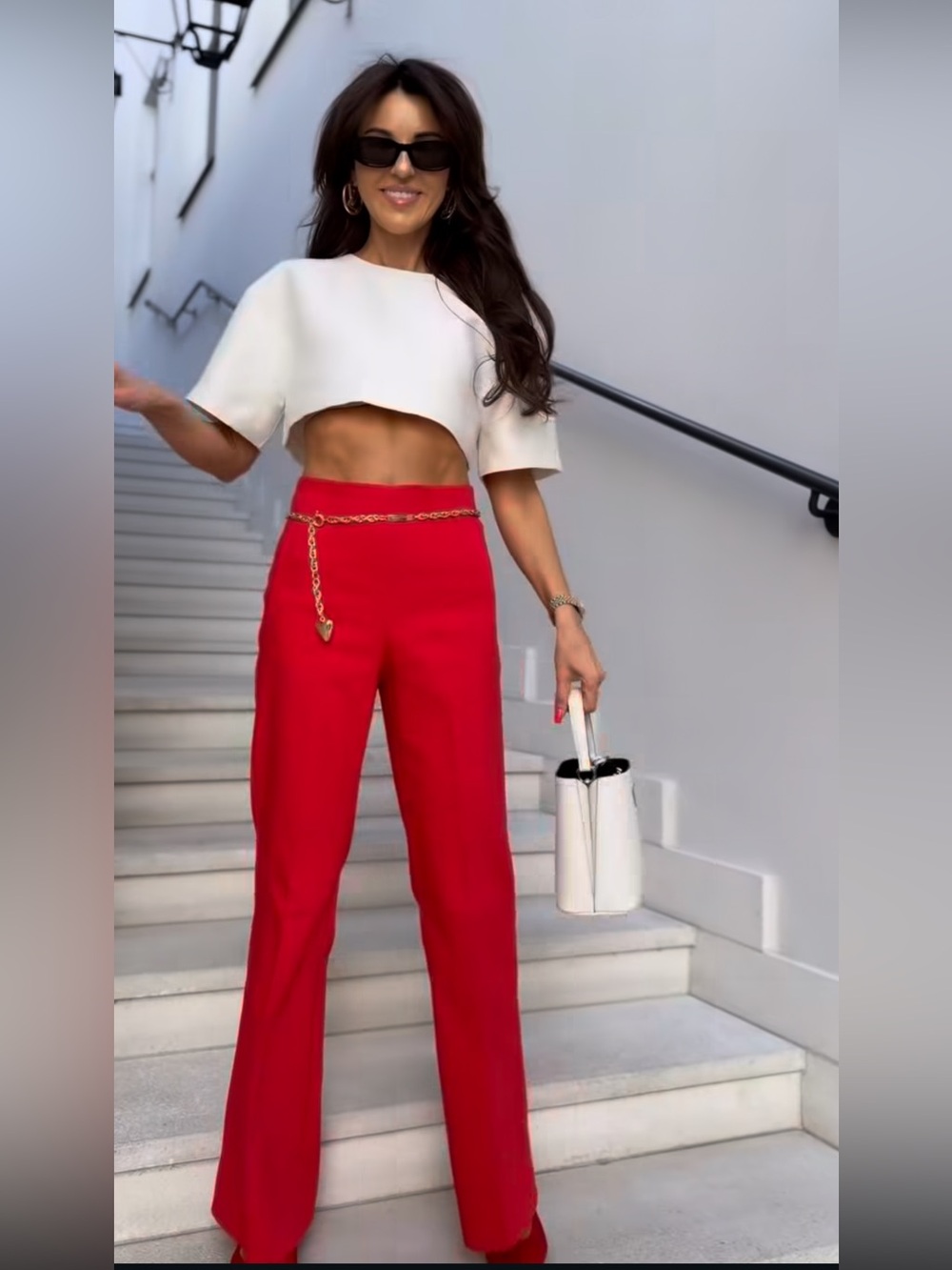 Red High-Waist Pants